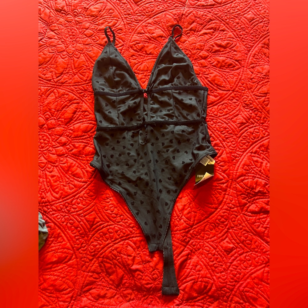 Forever 21 body suit with hearts on it